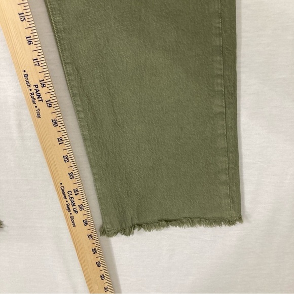 New LOFT Green High Rise The Straight Crop Frayed Hem Jeans size 10/30 - Picture 6 of 11